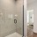 a bathroom with a glass shower